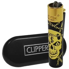 Зажигалка Clipper Металлическая “Deadly Chains Gold” – фото