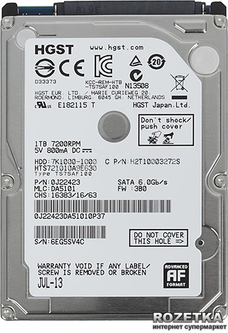 Жесткий диск Hitachi (HGST) Travelstar 7K1000 1TB 7200rpm