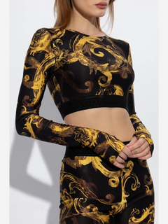 VERSACE JEANS COUTURE  タンクトップ ロゴ リブニット タンク トップ ホワイト | VERSACE JP