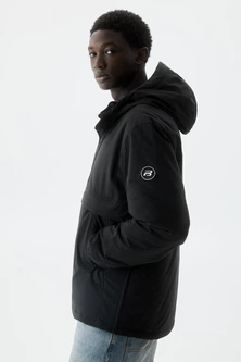 Утеплена куртка анорак Pull & Bear L чорний 8710/514/800