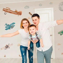 Стикеры с самолетами Lipastick в комнату мальчика 180x120