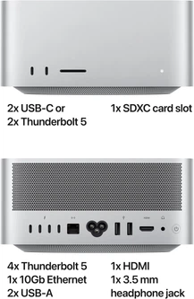 Компьютер Apple Mac Studio M4 Max/32 ядер GPU/36GB/512GB (MU963UA