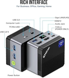 Мини ПК GMKtec NucBox G5 / Intel N97 / RAM 12GB / 256GB / 2 х HDMI