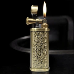 Зажигалка бензиновая Dolphin HY718 Gold в подарочной упаковке