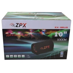 Активный Сабвуфер в Автомобиль с пультом Бочка ZPX Audio ZX