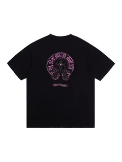 chrome hearts シャツ Жіноча футболка Chrome Hearts T-Shirt White With Pink Logo CH110