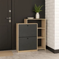 Стильная высокая узкая тумба обувница Мебель-Сервис Компо 3 в