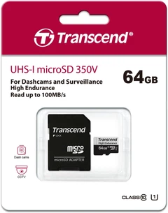 Карта памяти Transcend High Endurance 350V microSDXC 64GB UHS-I U1