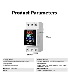 Измеритель счетчик напряжения цифровой ZS-6035VAKW 220V AC 100A