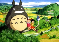 Картина GeekLand My Neighbor Totoro Мой сосед Тоторо герои сидят