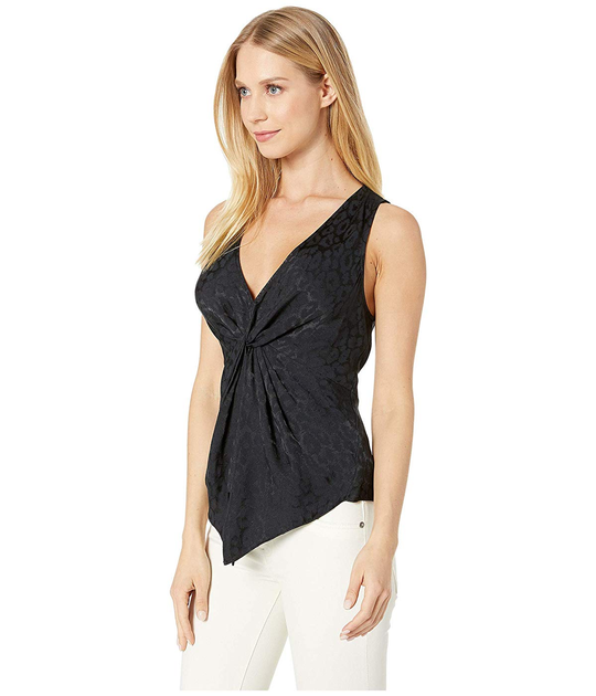 Блузка BCBGMAXAZRIA Sleeveless Knot Front Woven Top Black, S (10399714) 