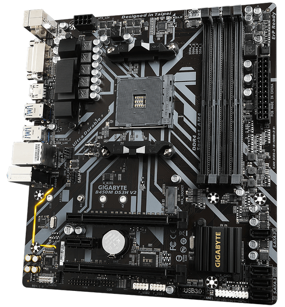 Материнская плата Gigabyte B450M DS3H V2 (sAM4, AMD B450, PCI-Ex16) - изображение 3