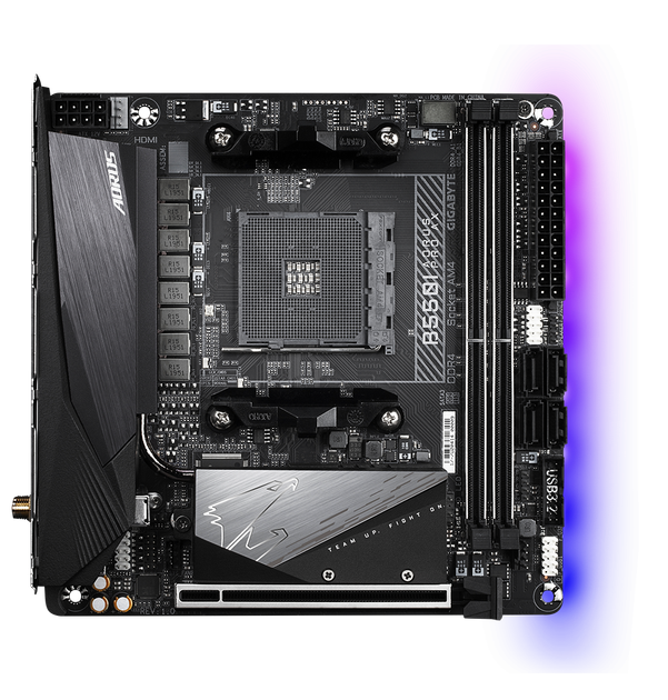 Płyta główna Gigabyte B550I Aorus Pro AX (sAM4, AMD B550, PCI-Ex16) - Zdjęcie 1 Płyta główna Gigabyte B550I Aorus Pro AX (sAM4, AMD B550, PCI-Ex16) - obraz 1