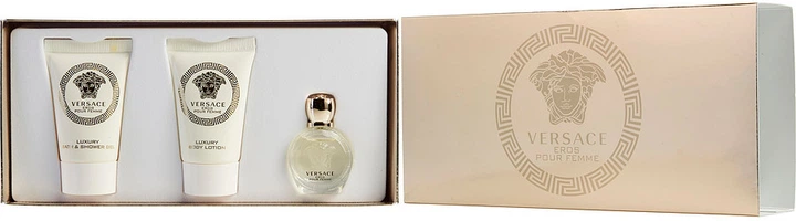 Zestaw damski Versace Eros Pour Femme Woda perfumowana 5 ml + Balsam do ciała 25 ml + Żel pod prysznic 25 ml (8011003823574) - obraz 3