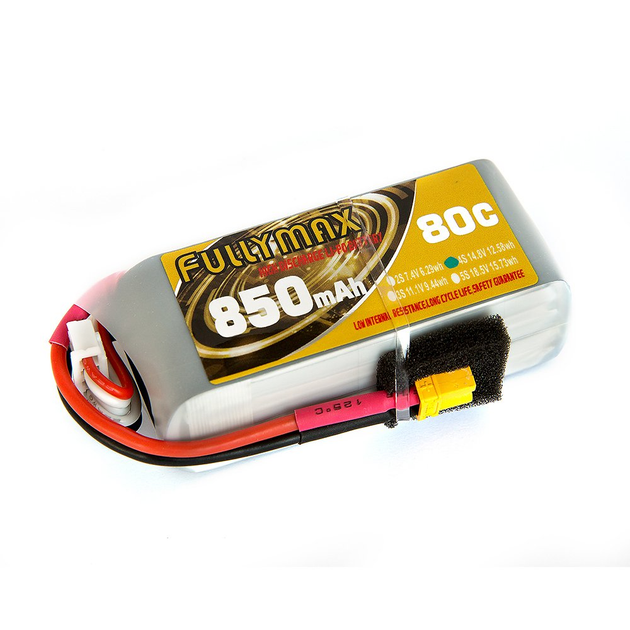Аккумулятор Fullymax LiPO 14,8В 850мАч 4S 80C 25,8х32х70,5мм 113,8г ...