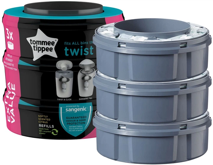 Wymienna kaseta Tommee Tippee Sangenic Twist and Click 3 szt. (1030218-0096) - obraz 2