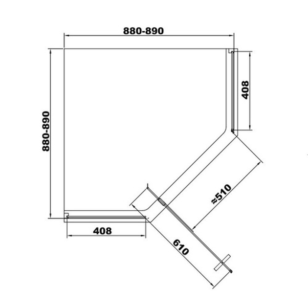 Размеры пятиугольной душевой кабины 90х90