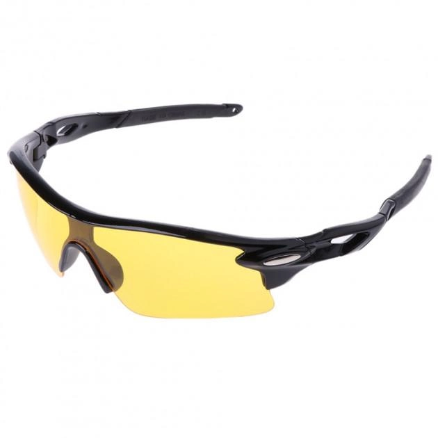 Очки защитные Silenta TI8000 с жёлтыми линзами (черные вставки) UV400 защита NEW DESIGN - изображение 1