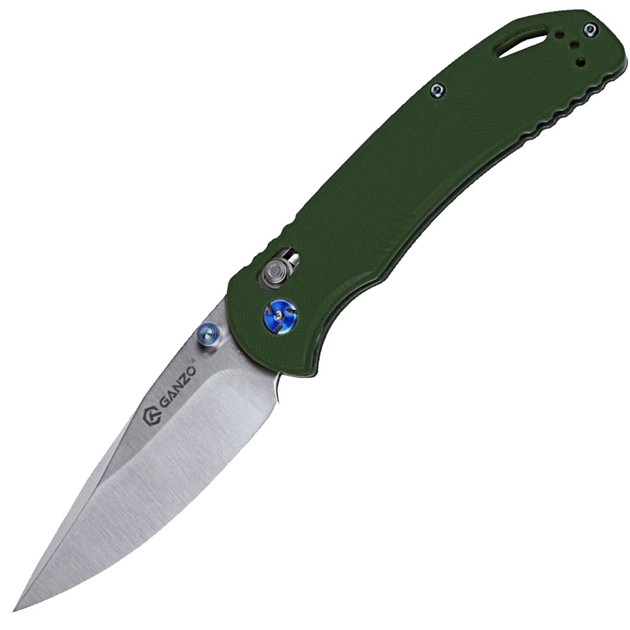 Нож складной Ganzo G7531 (длина: 200мм, лезвие: 89мм, сатин), зеленый - изображение 1