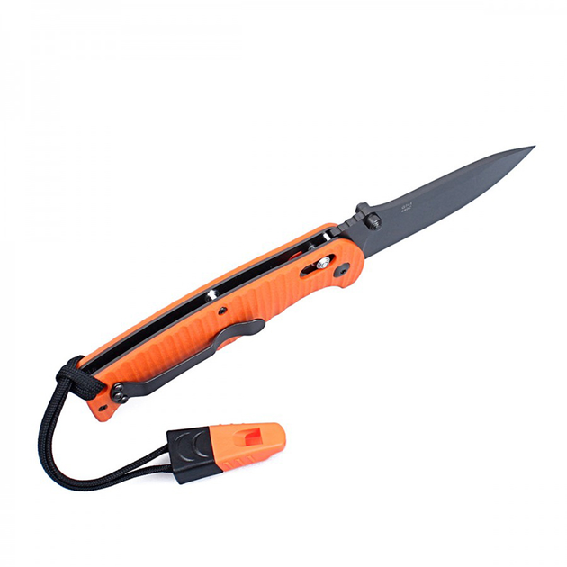 Нож складной Ganzo G7413P-WS (длина: 205мм, лезвие: 89мм, черное), оранжевый - изображение 2