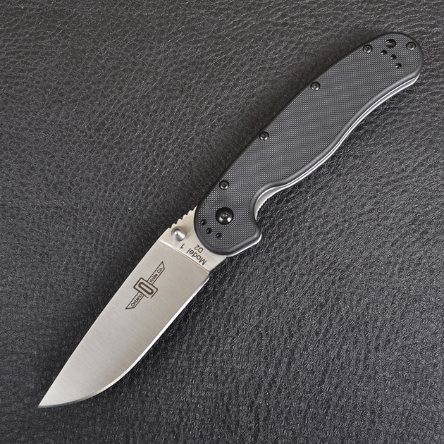 Нож складной Ontario RAT-1 D2 (длина: 216мм, лезвие: 89мм, сатин), черный 8867 - изображение 2