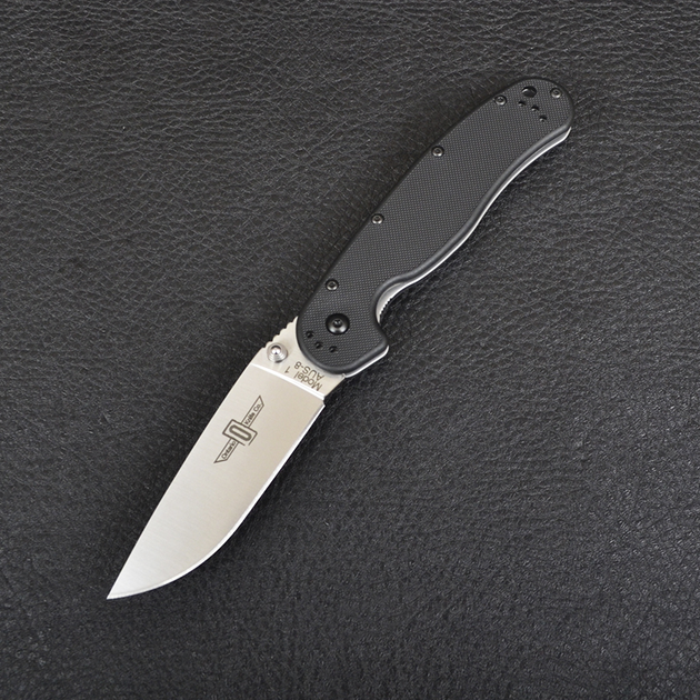 Нож складной Ontario RAT-1 (длина: 219мм, лезвие: 84мм, сатин), черный 8848 - изображение 2