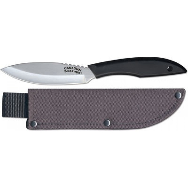 Ніж фіксований Cold Steel Canadian Belt Knife (довжина: 216мм, лезо: 100мм), чорний, піхви кордура - изображение 2