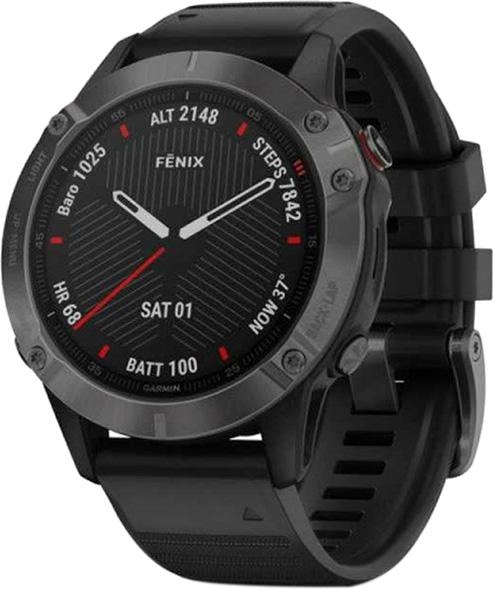 Спортивные часы Garmin Fenix 6 Sapphire Carbon Gray DLC with Black Band (010-02158-11)