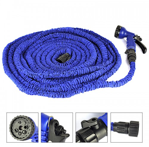 Шланг для полива X HOSE 30 м с распылителем, садовый шланг, поливочный шланг для сада СИНИЙ - изображение 3
