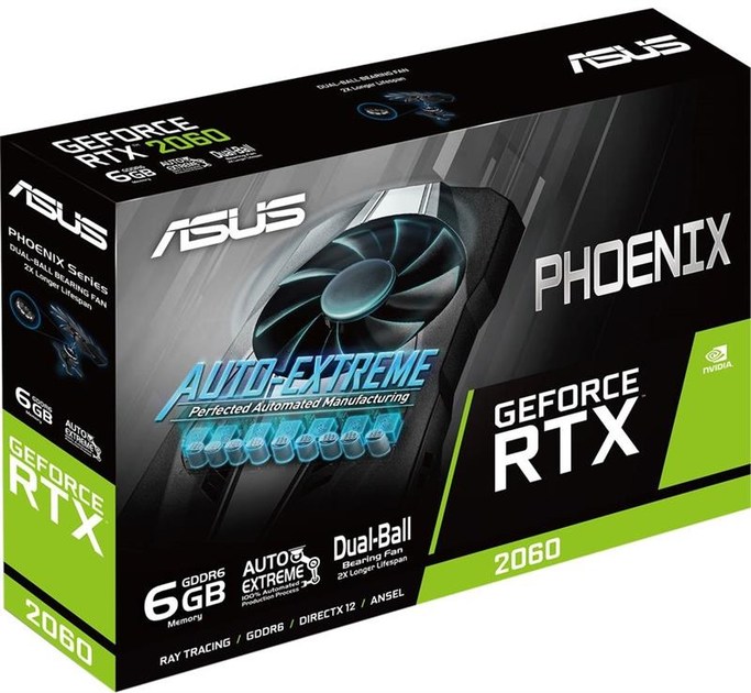 Видеокарта GF RTX 2060 6GB GDDR6 Phoenix Asus (PH-RTX2060-6G