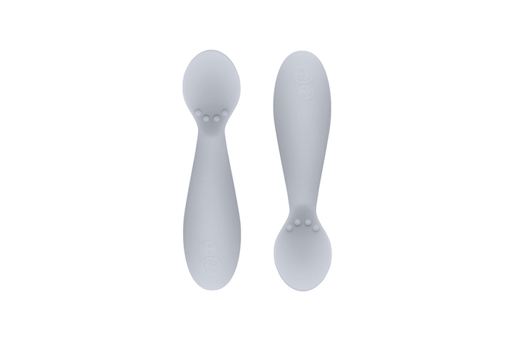Ложки дитячі EZPZ Tiny Spoon Pewter силіконові набір 2шт сірі - зображення 1