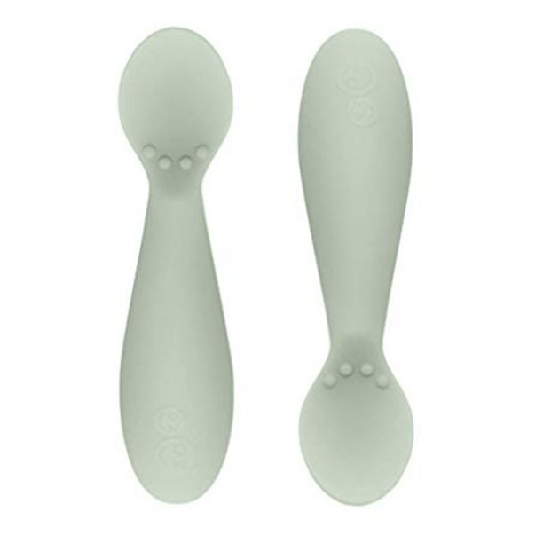 Ложки дитячі EZPZ Tiny Spoon Sage силіконові набір 2шт оливкові - зображення 1