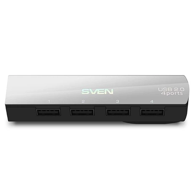 Концентратор USB2.0 Sven HB-891 сріблястий, 4xUSB2.0 - зображення 3