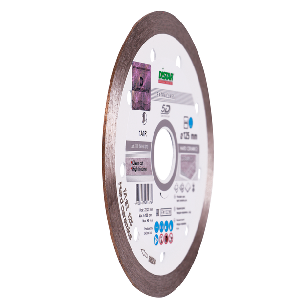 Круг алмазный отрезной Distar 1A1R 125x1,4x10x22,23 Hard ceramics (11115048010) - изображение 6