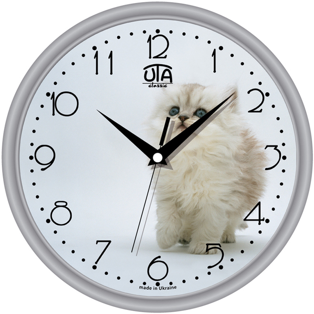 Акция на Настінний годинник UTA 01 S 15 кошеня от Rozetka