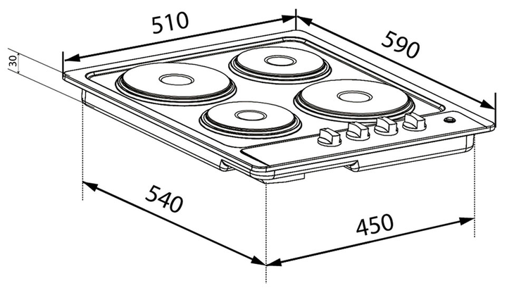 Варильна поверхня електрична VENTOLUX HE 604 INOX 1 - зображення 2