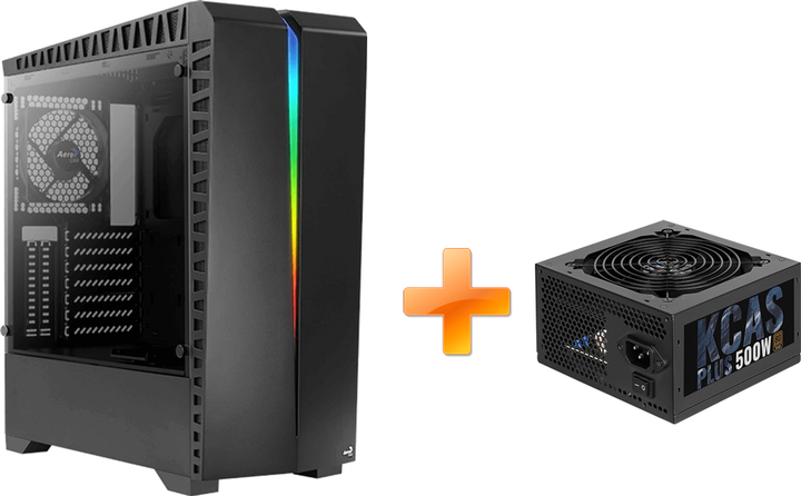 Корпус Aerocool PGS Scar RGB Tempered Glass Black + Блок питания ...
