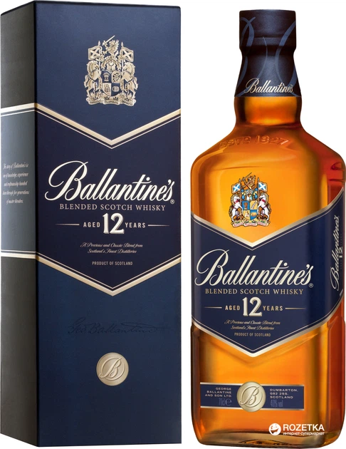 Виски Ballantine's 12 лет 0.7 л 40% в подарочной упаковке