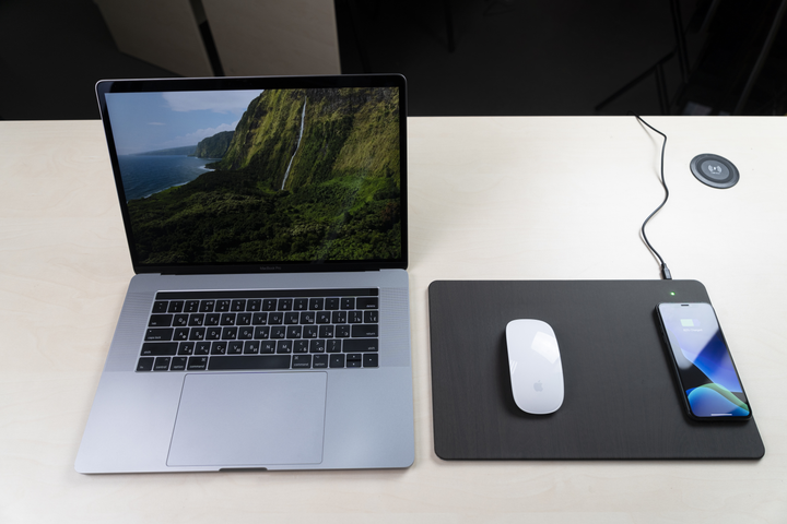 Бездротовий зарядний пристрій Qitech Mouse Pad 2 QI Fast Charge Dark Grey (QT-MouseP2dk) - зображення 3