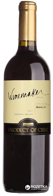 Вино Winemaker Merlot червоне сухе 0.75 л (7808765713189) - Фото 1 Вино Winemaker Merlot червоне сухе 0.75 л (7808765713189) - зображення 1
