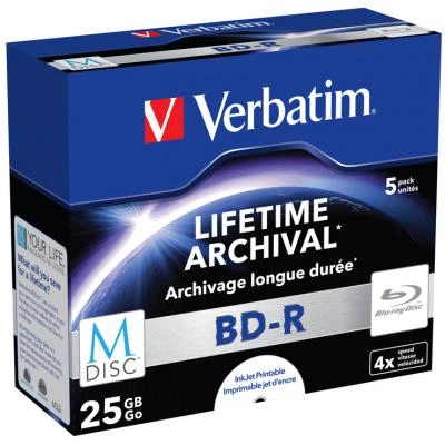 Диск BD Verbatim 25Gb 4x Jewel Case 5шт M-Disc Archival Media (43823) - изображение 2