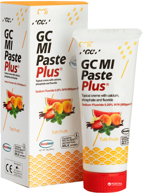 Крем для зубів GC Mi Paste Plus Tutti-Frutti 35 мл (0000000116817) - Фото 1 Крем для зубів GC Mi Paste Plus Tutti-Frutti 35 мл (0000000116817) - зображення 1