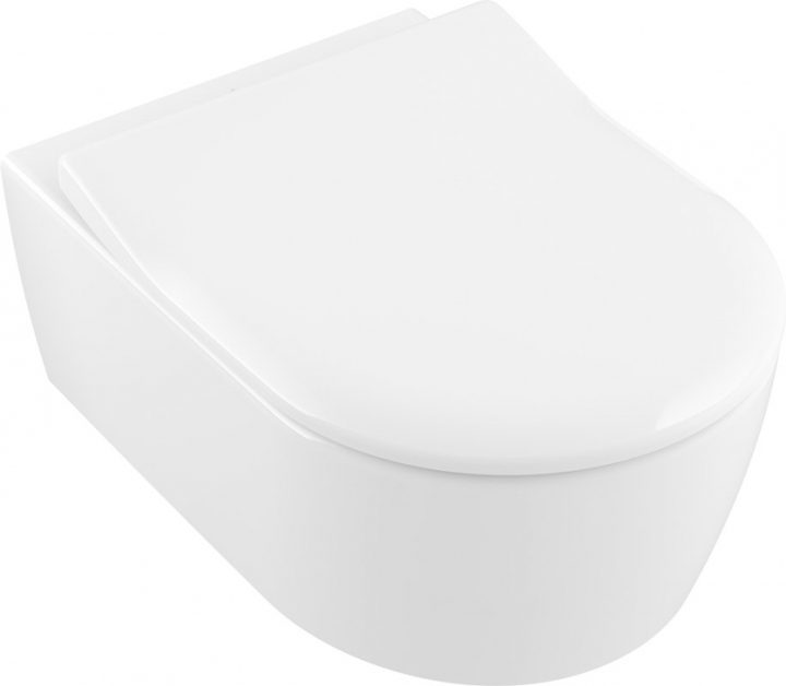 Акція на Унітаз підвісний VILLEROY&BOCH AVENTO DirectFlush SlimSeat 5656RS01 з сидінням Soft Close 9M87S101 від Rozetka