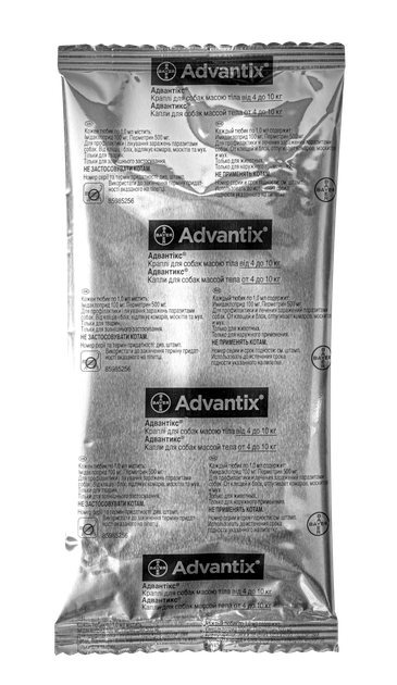 Краплі Elanco (Bayer) Advantix (Адвантікс) від заражень екто паразитами для собак 4-10 кг 4 піпетки (5909997024066) - Фото 5 Краплі Elanco (Bayer) Advantix (Адвантікс) від заражень екто паразитами для собак 4-10 кг 4 піпетки (5909997024066) - зображення 5