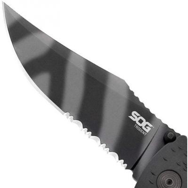 Ніж SOG Trident Black Blade Serrated (TF3-BX) - зображення 2