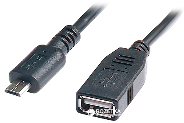 Переходник Real-El OTG USB 2.0 AF - microUSB BM 0.1 м Black - изображение 2