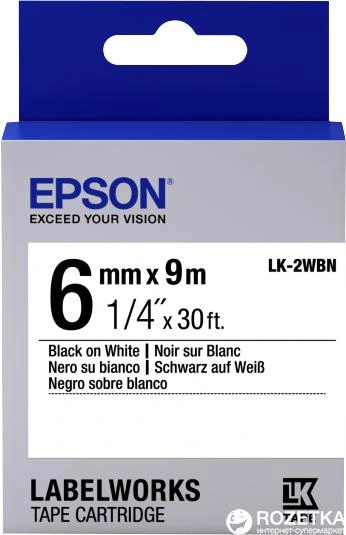 Картридж с лентой Epson LabelWorks LK2WBN 6 мм / 9 м Black/White (C53S652003)