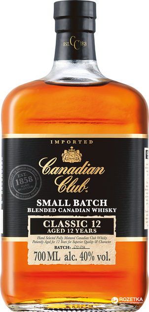 Виски Canadian Club 12 лет выдержки 0.7 л 40% (080686817086_080686817451) - изображение 1