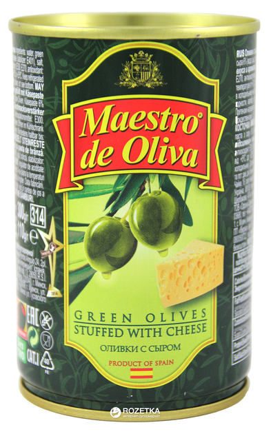 Оливки зелені з сиром Maestro de Oliva 300 г (8436024290103) - зображення 1