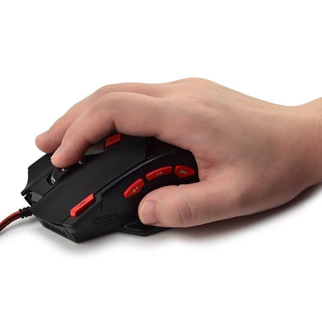 Игровая мышь Zelotes T-90 Черный с красным max разрешение 9200 DPI с LED подсветкой 8 кнопок проводная для игр - изображение 6